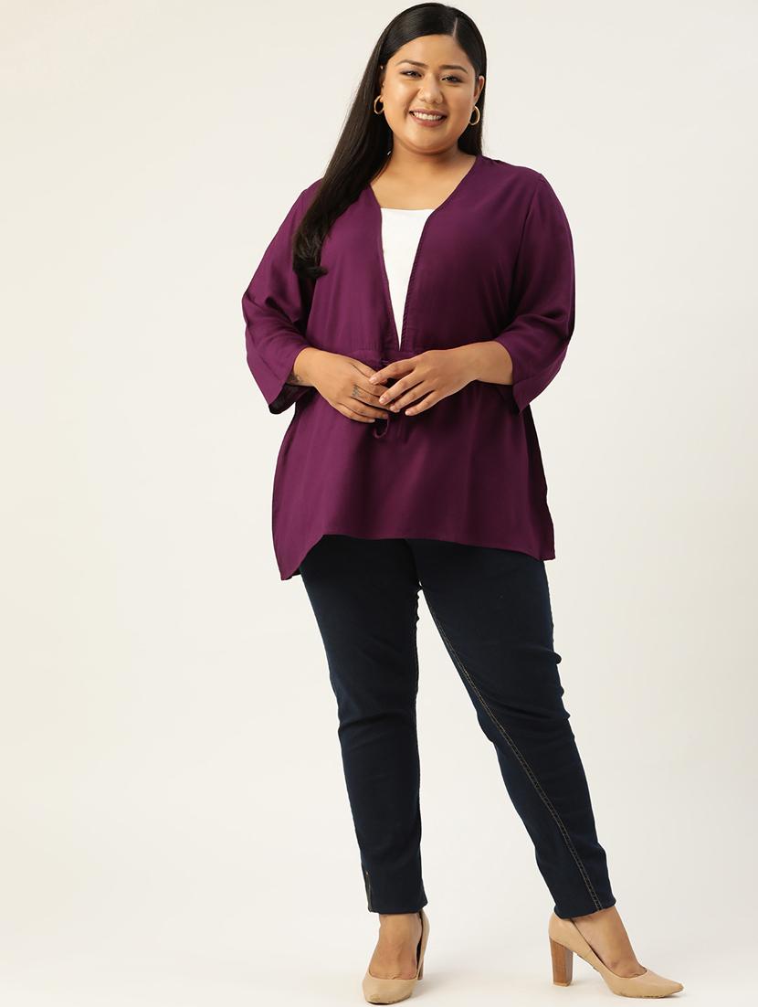 women's a line v neck top - 19160528 - Standard Image - 3