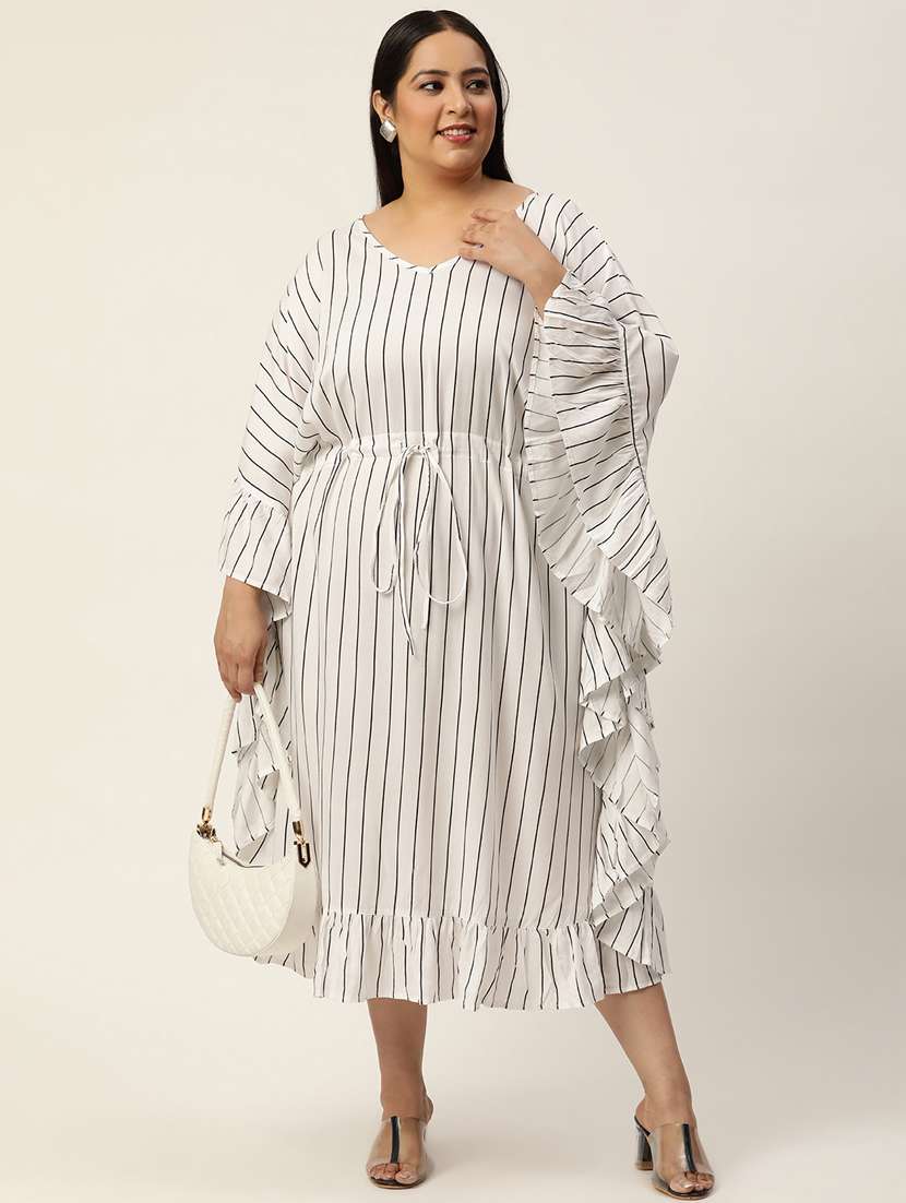 women's ruffle striped dress