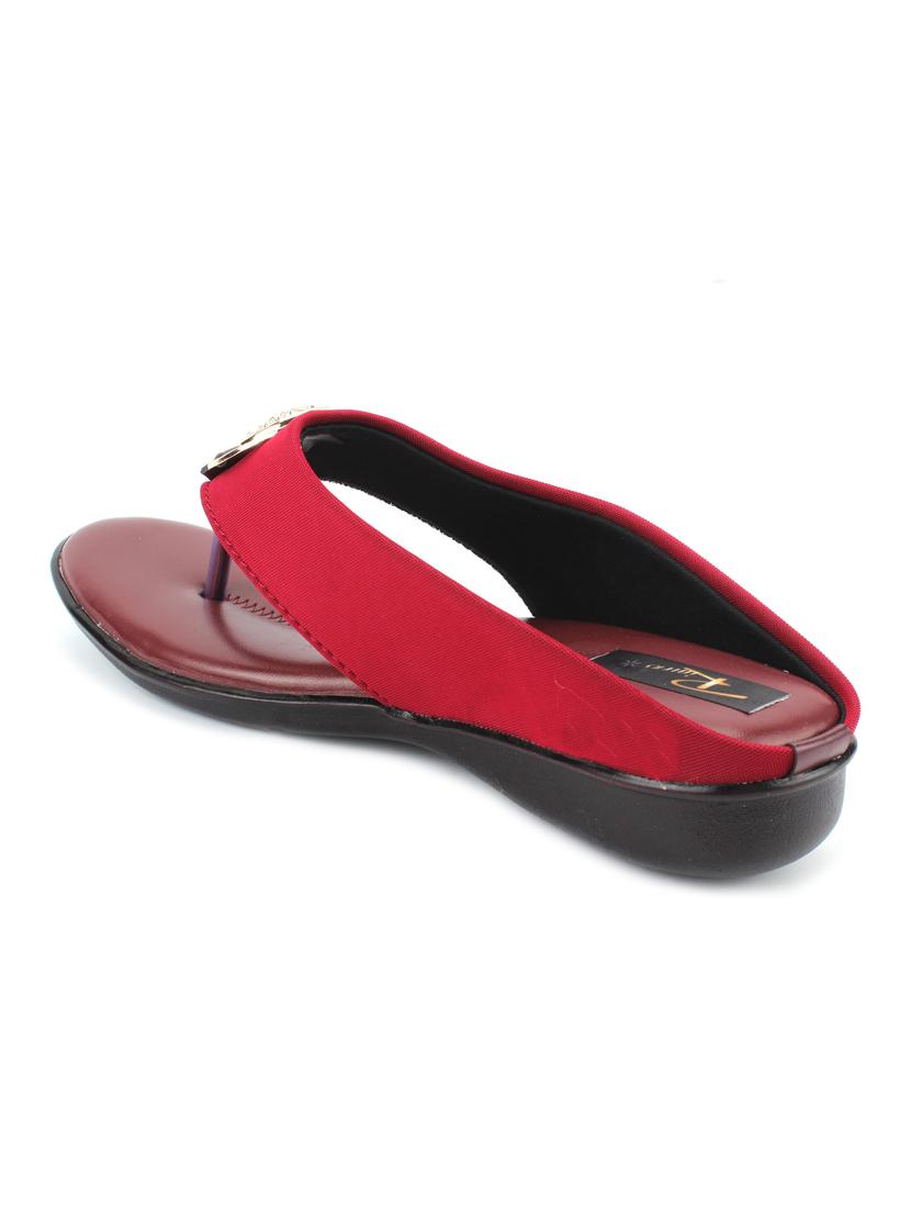 maroon leatherette slip on sandals - 19160698 - Standard Image - 3