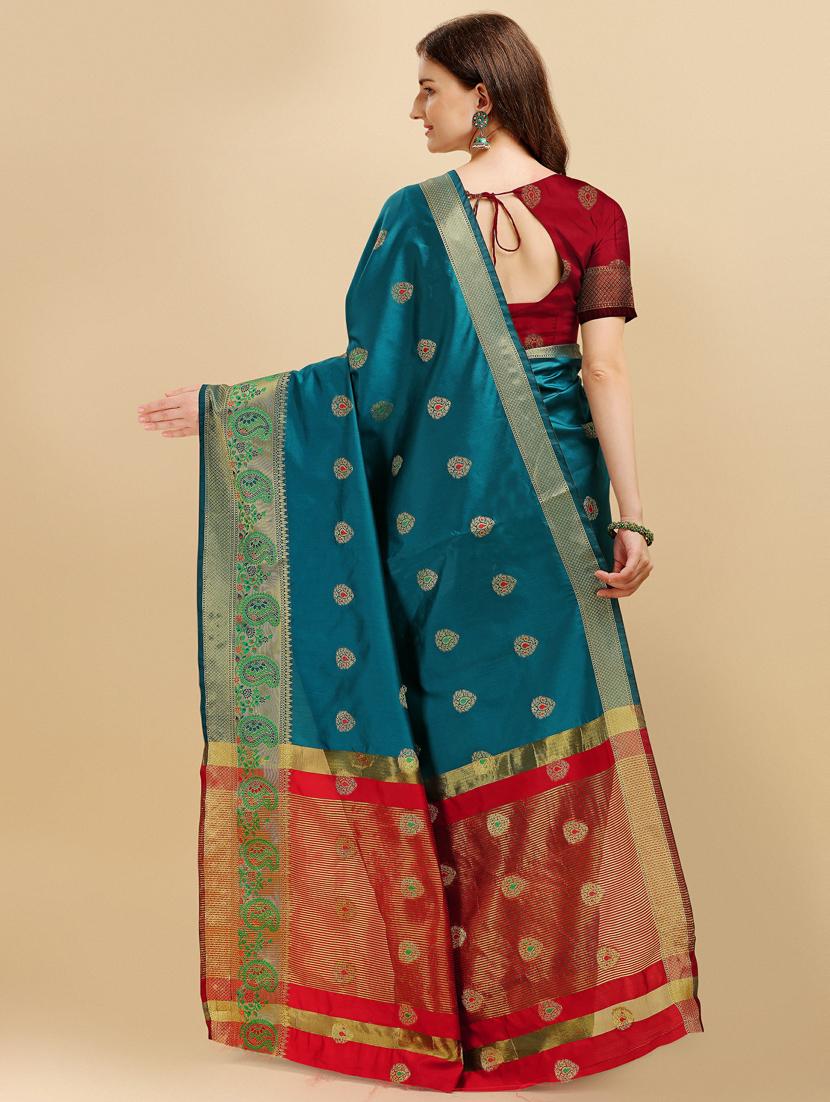 self design banarasi saree with blouse - 19161250 - Standard Image - 3