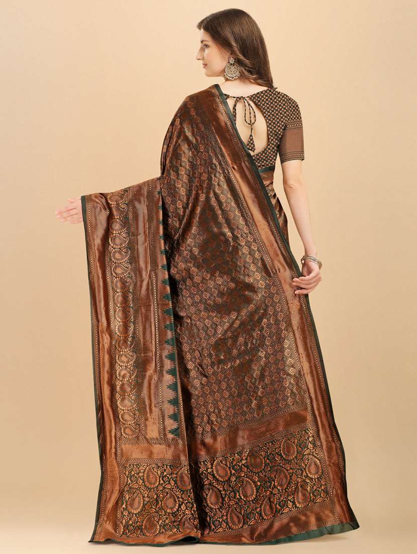 women's self design multi colored saree with blouse - 19161290 -  Standard Image - 3