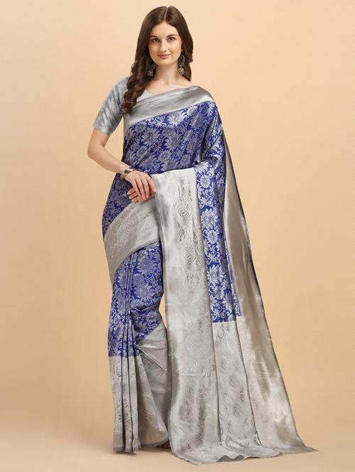 women's banarasi saree with blouse - 19161305 -  Standard Image - 0