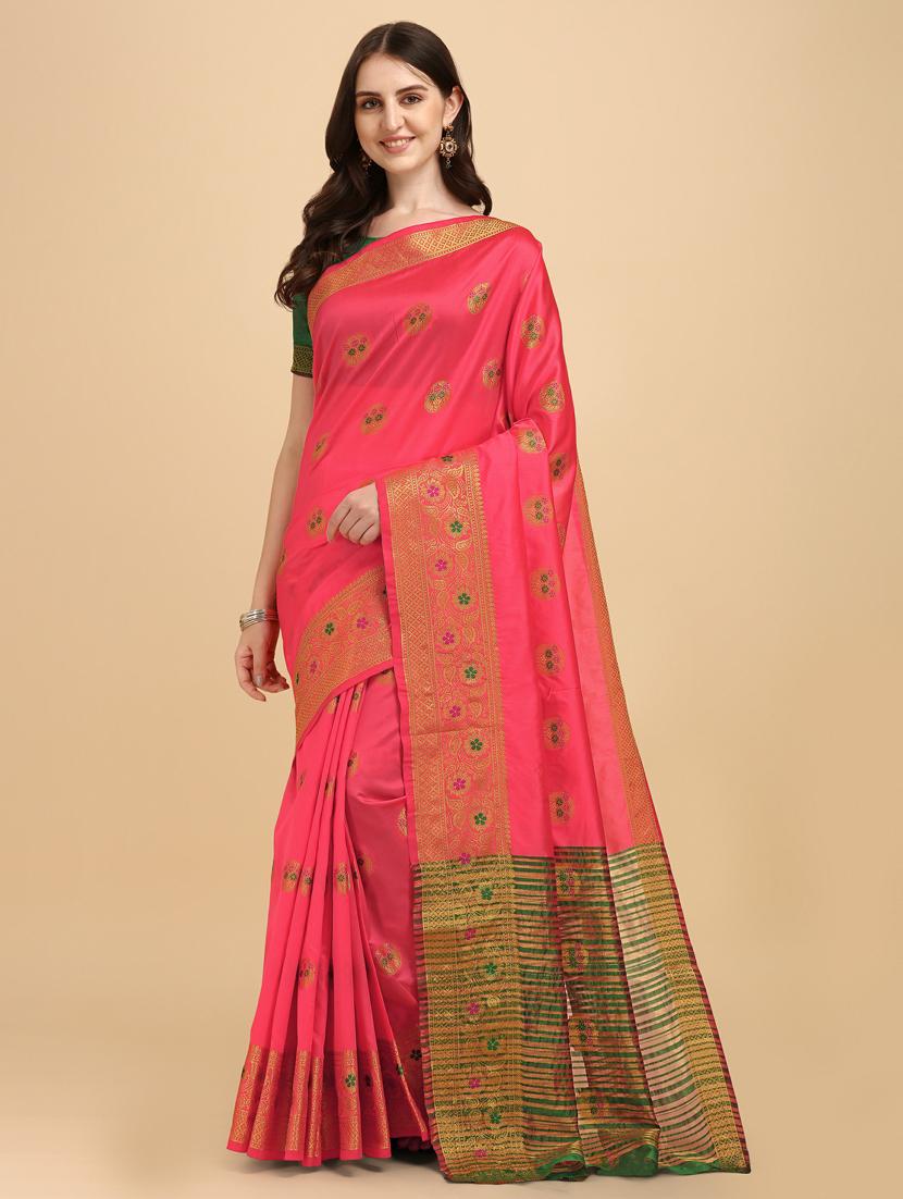 self designed jacquard saree with blouse - 19161326 - Zoom Image - 0