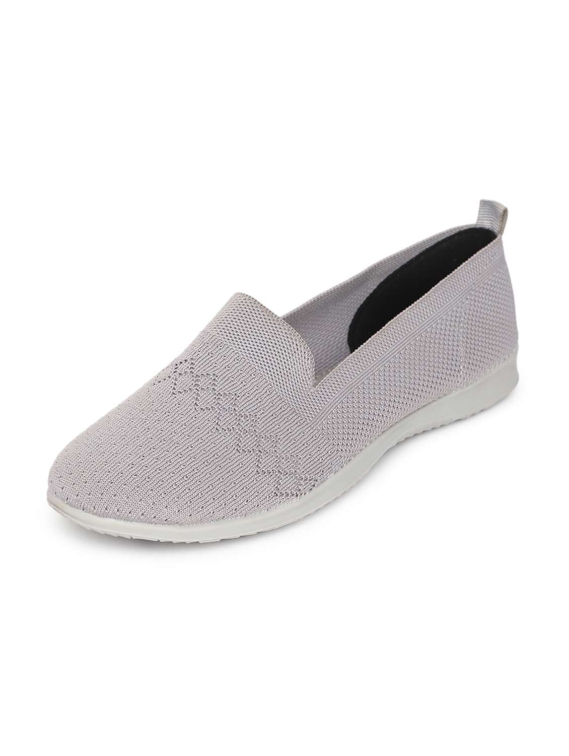 grey flat slip on casual shoes