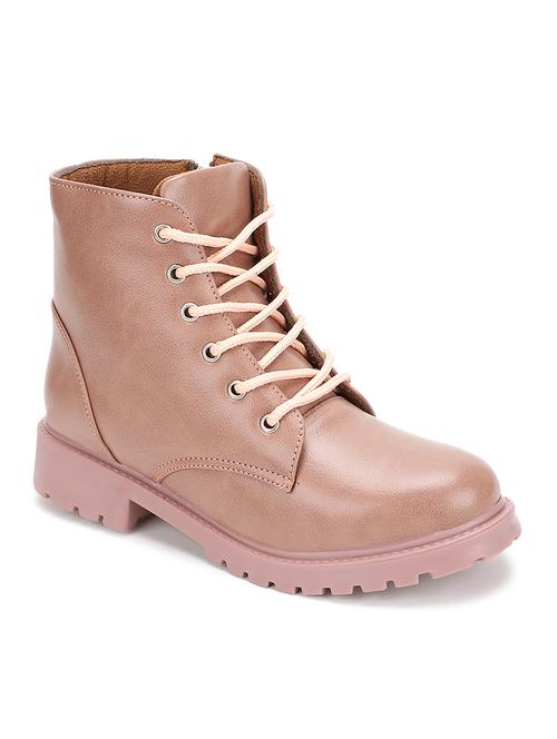 nude suede laceup boots - 19163000 - Standard Image - 0