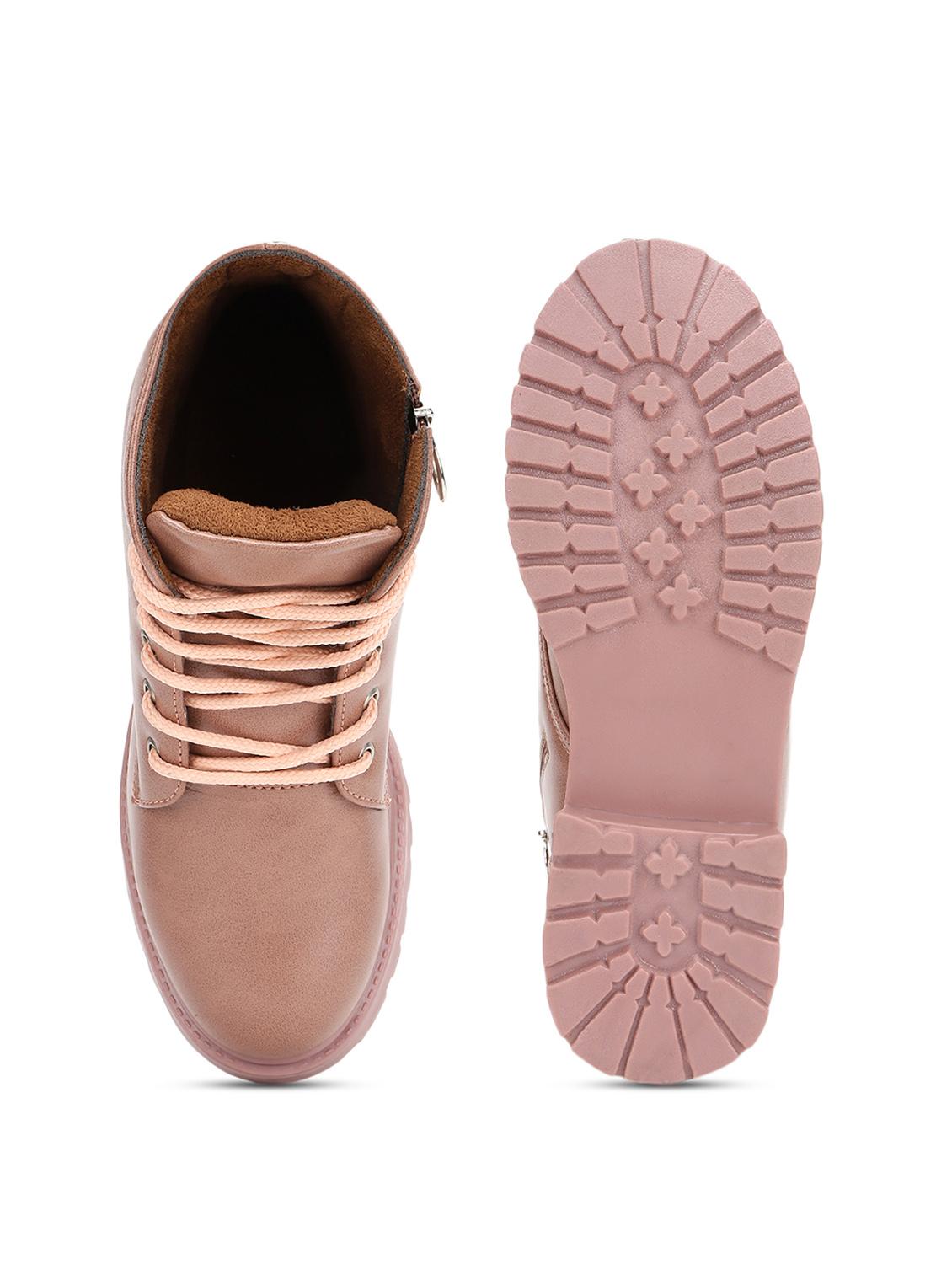 nude suede laceup boots - 19163000 - Standard Image - 5