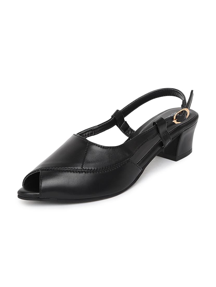 black synthetic back strap sandals - 19163542 - Standard Image - 3