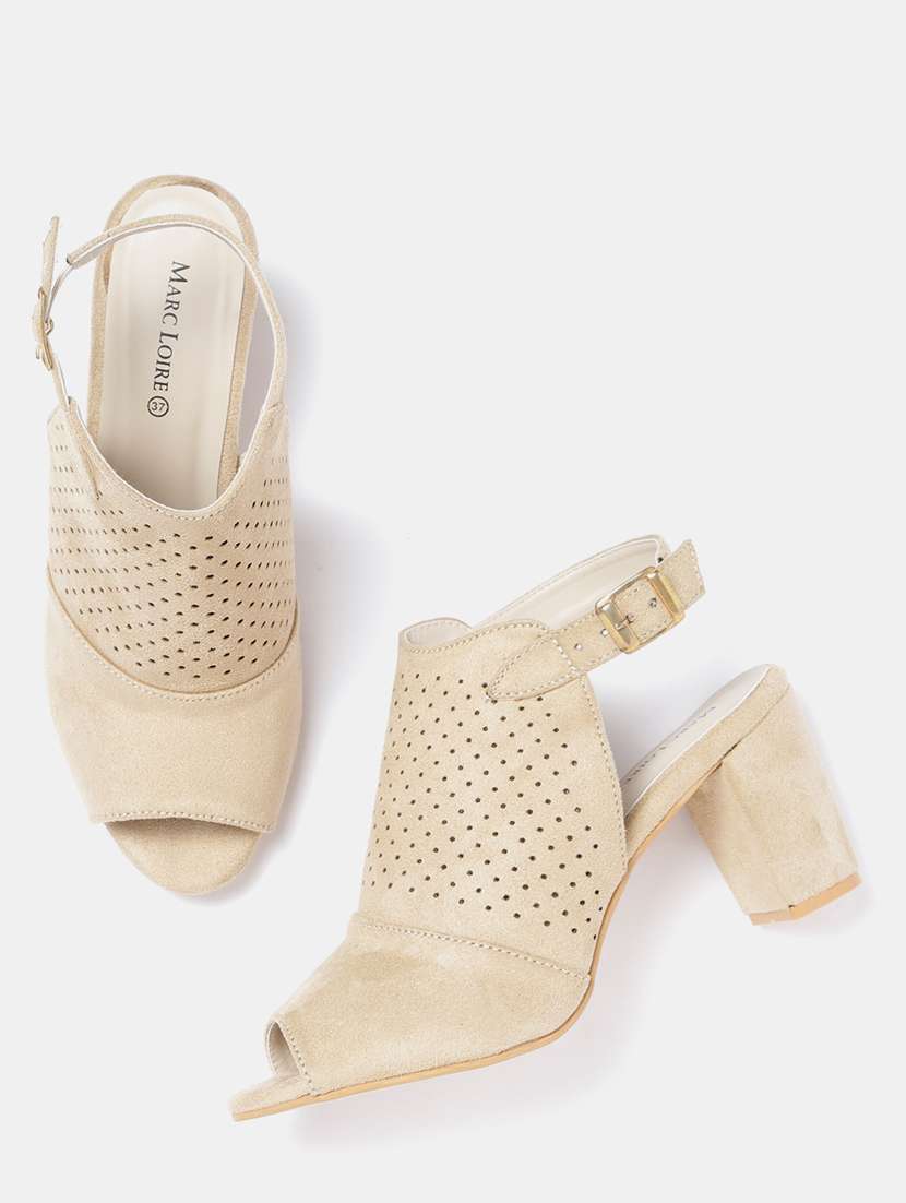 beige synthetic back strap sandals