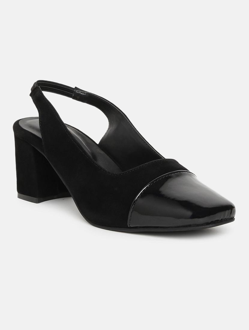 black synthetic back strap sandals - 19163572 - Zoom Image - 0