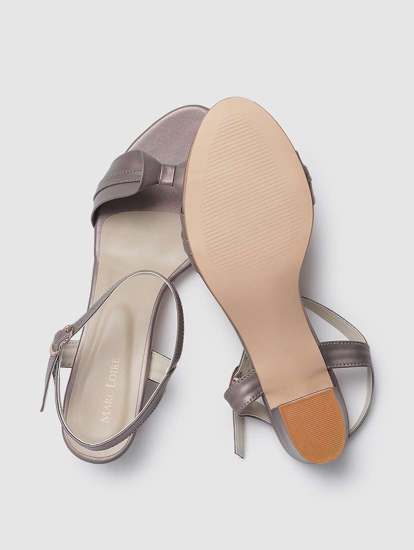grey synthetic back strap sandals - 19163578 - Standard Image - 3