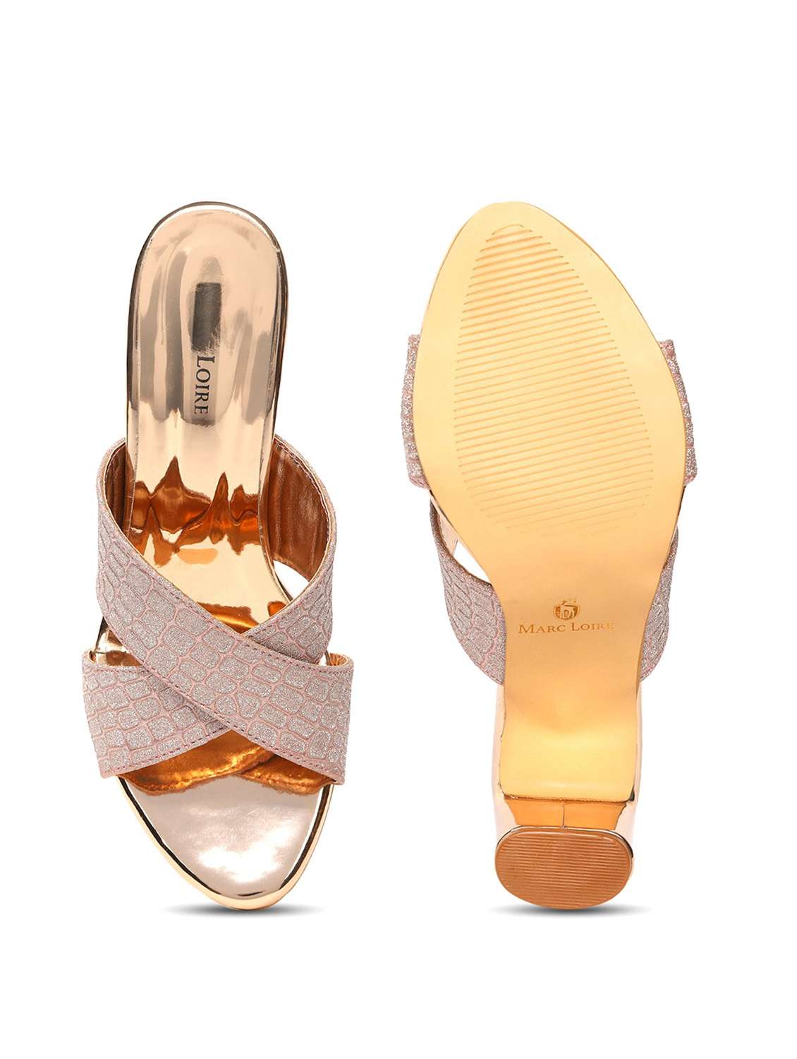 gold slip on sandal - 19163612 - Standard Image - 5