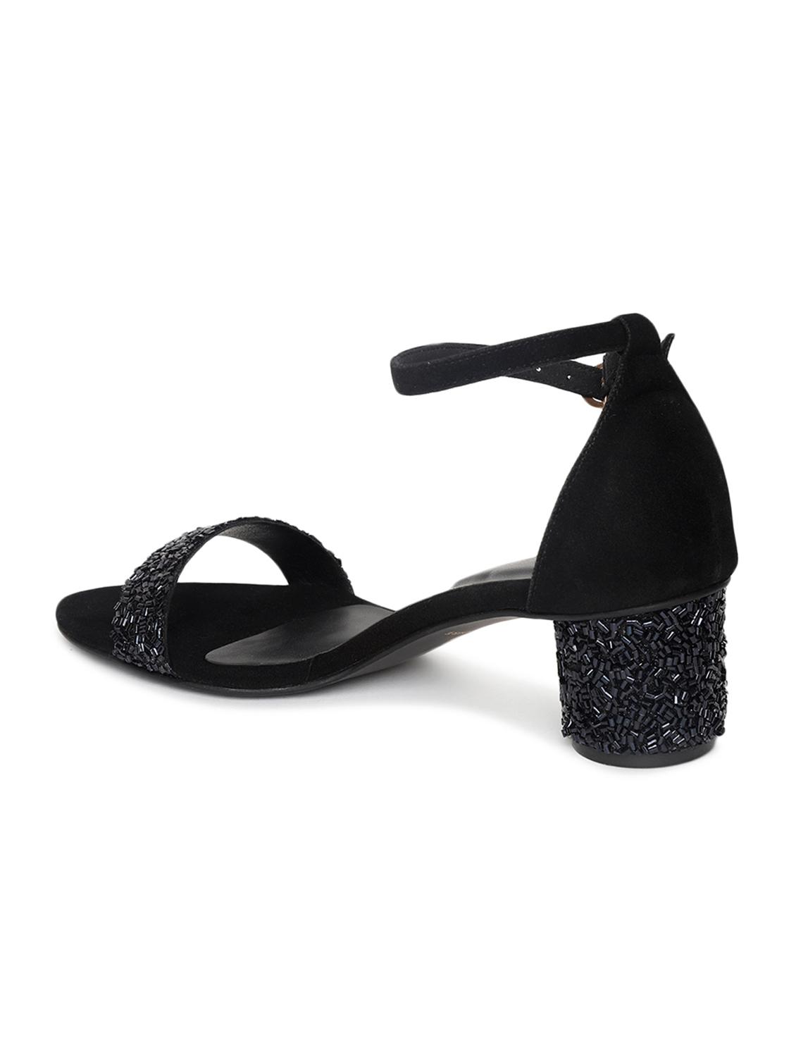 women black ankle strap sandal - 19163651 - Standard Image - 3