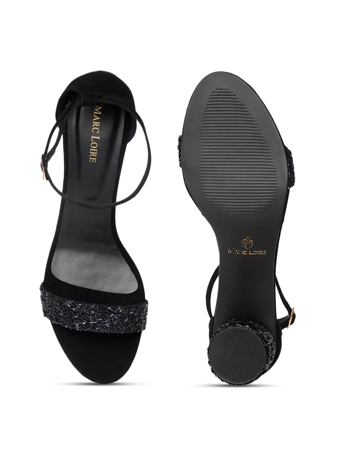women black ankle strap sandal - 19163651 - Standard Image - 5
