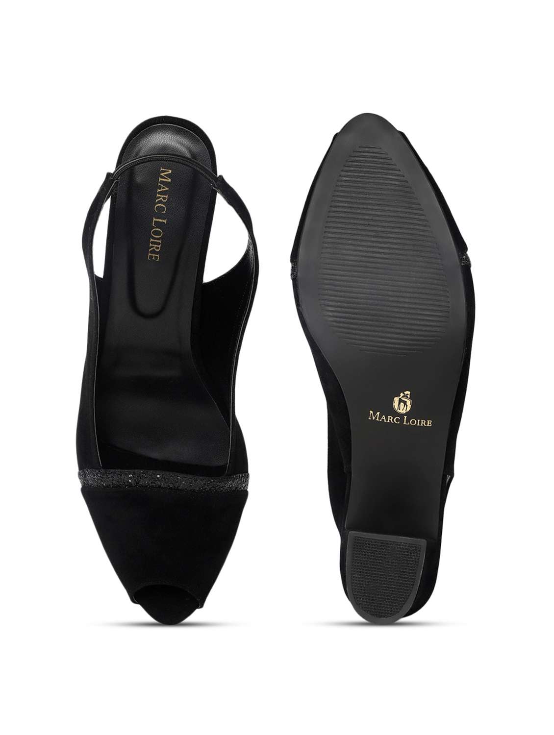 women black low heel sandal with back strap - 19163659 - Standard Image - 5