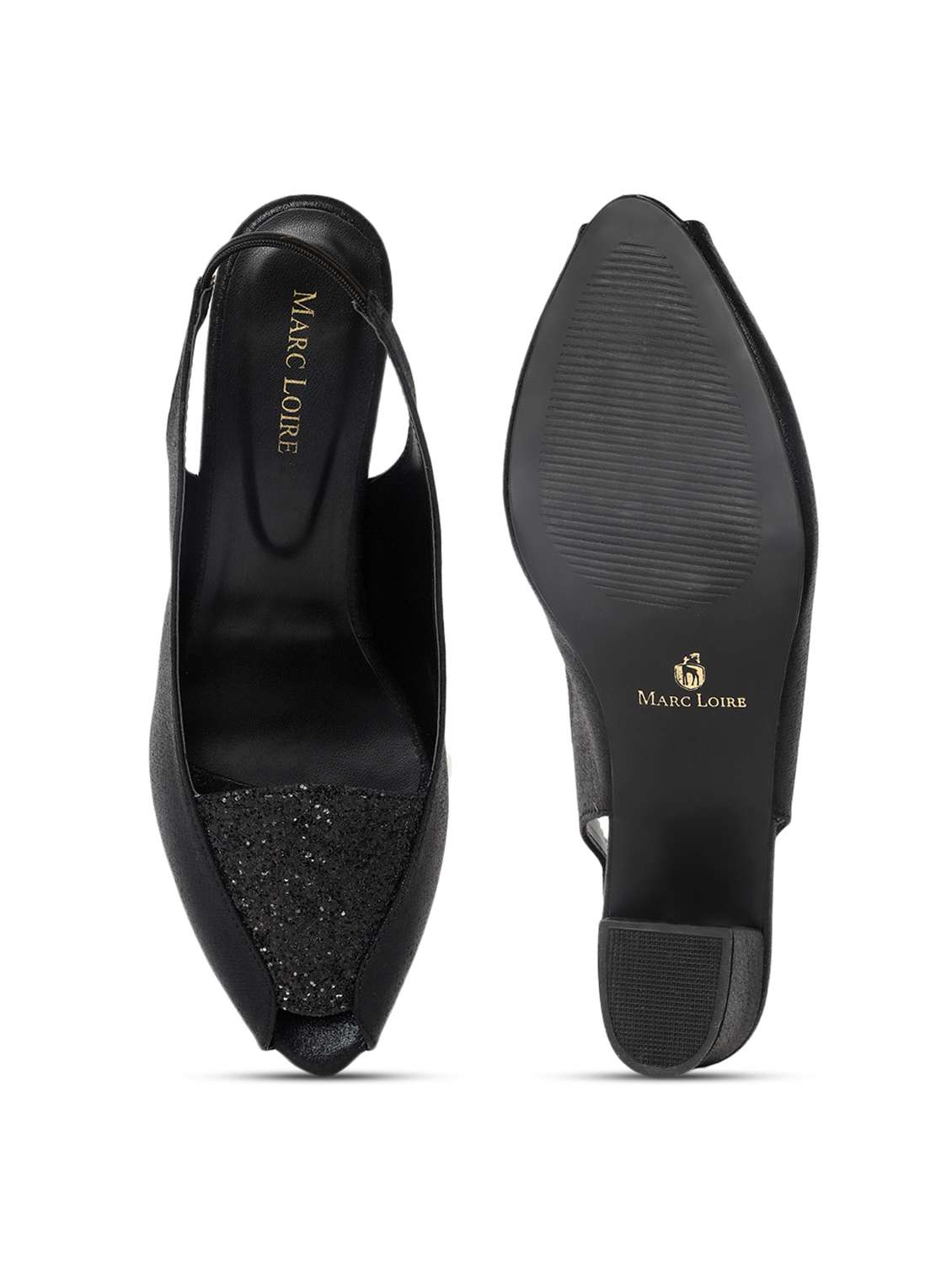 women black low heel sandal with back strap - 19163660 - Standard Image - 5