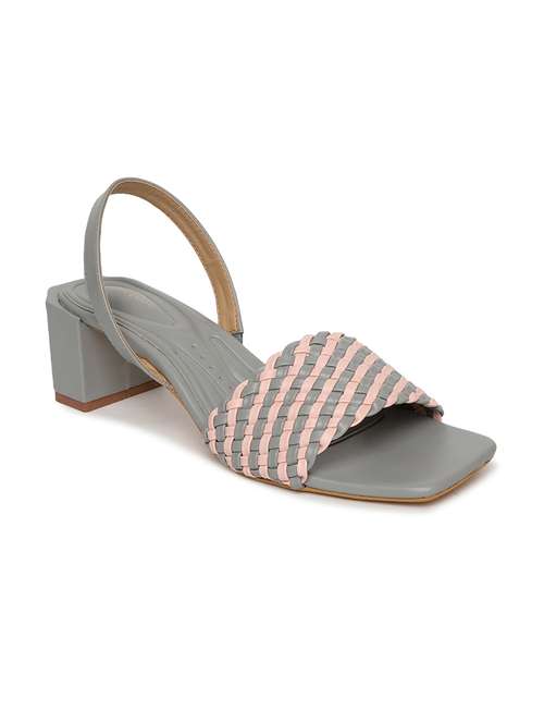 women grey slip on sandal with back strap - 19163683 -  Standard Image - 0