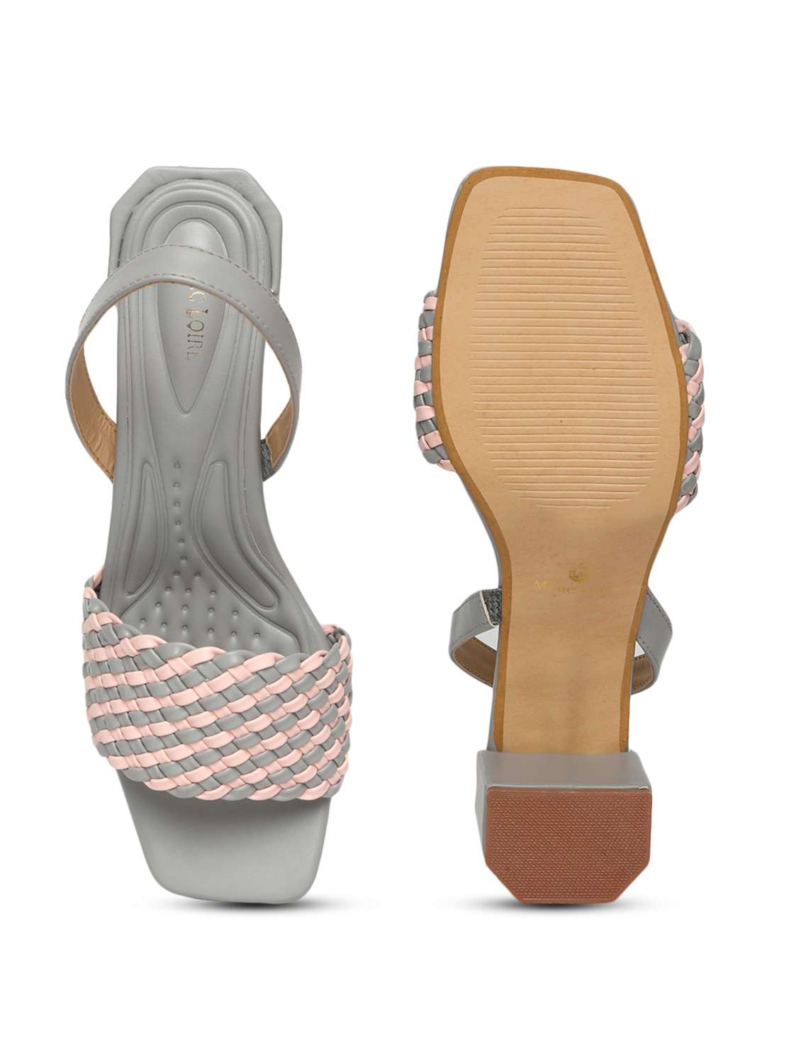 women grey slip on sandal with back strap - 19163683 -  Standard Image - 5