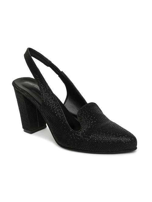 black synthetic back strap sandals - 19163704 -  Standard Image - 0