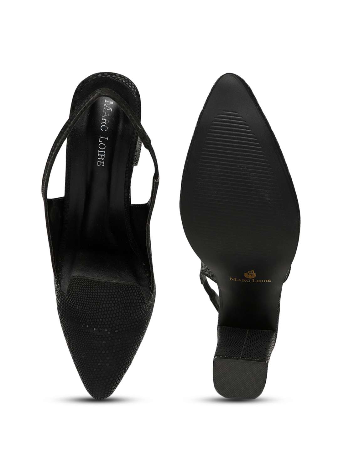 black synthetic back strap sandals - 19163704 -  Standard Image - 5