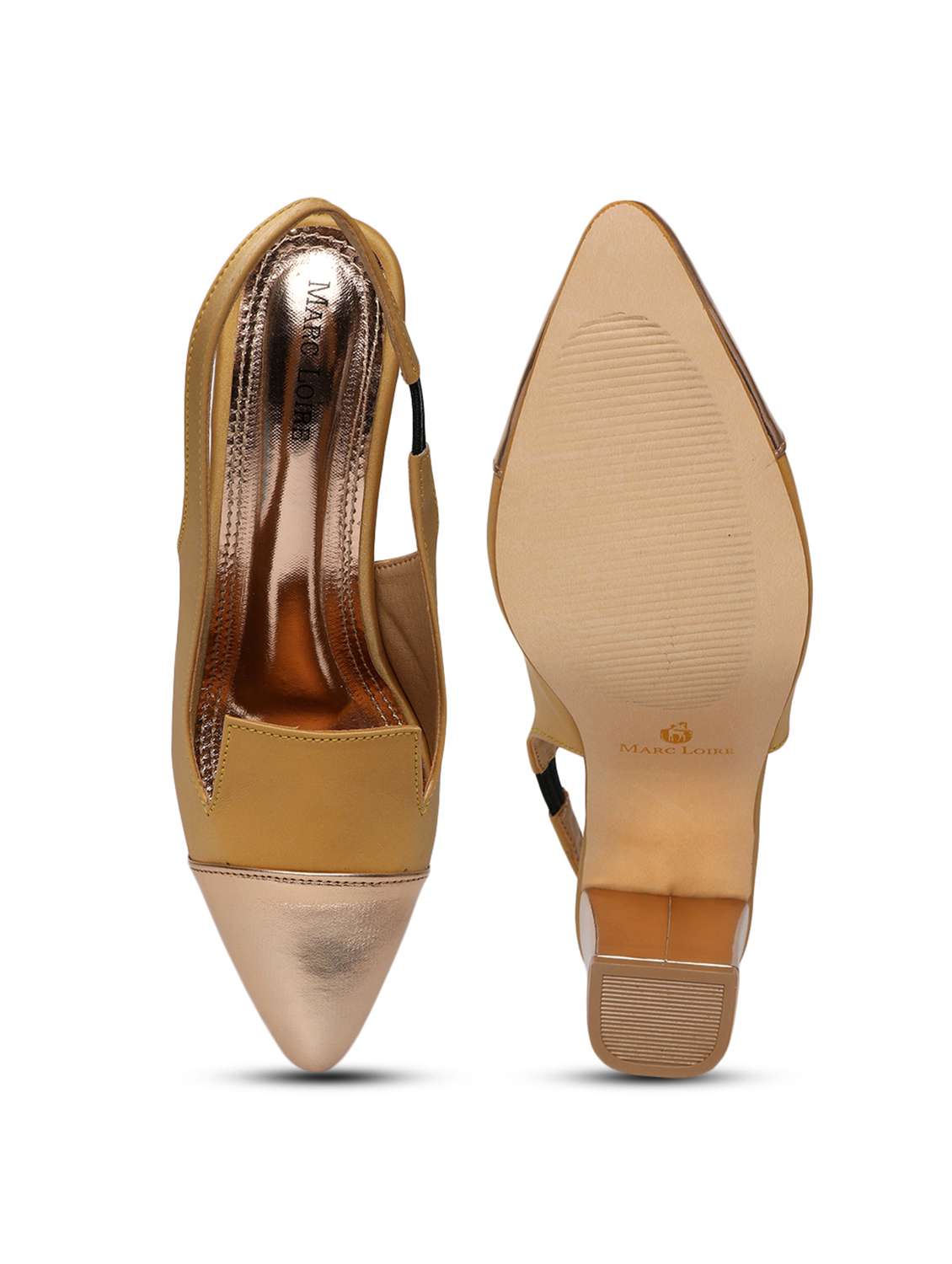 yellow synthetic back strap sandals - 19163707 - Standard Image - 5