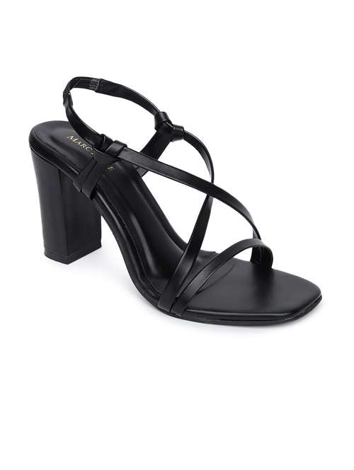 black synthetic back strap sandals - 19163739 -  Standard Image - 0