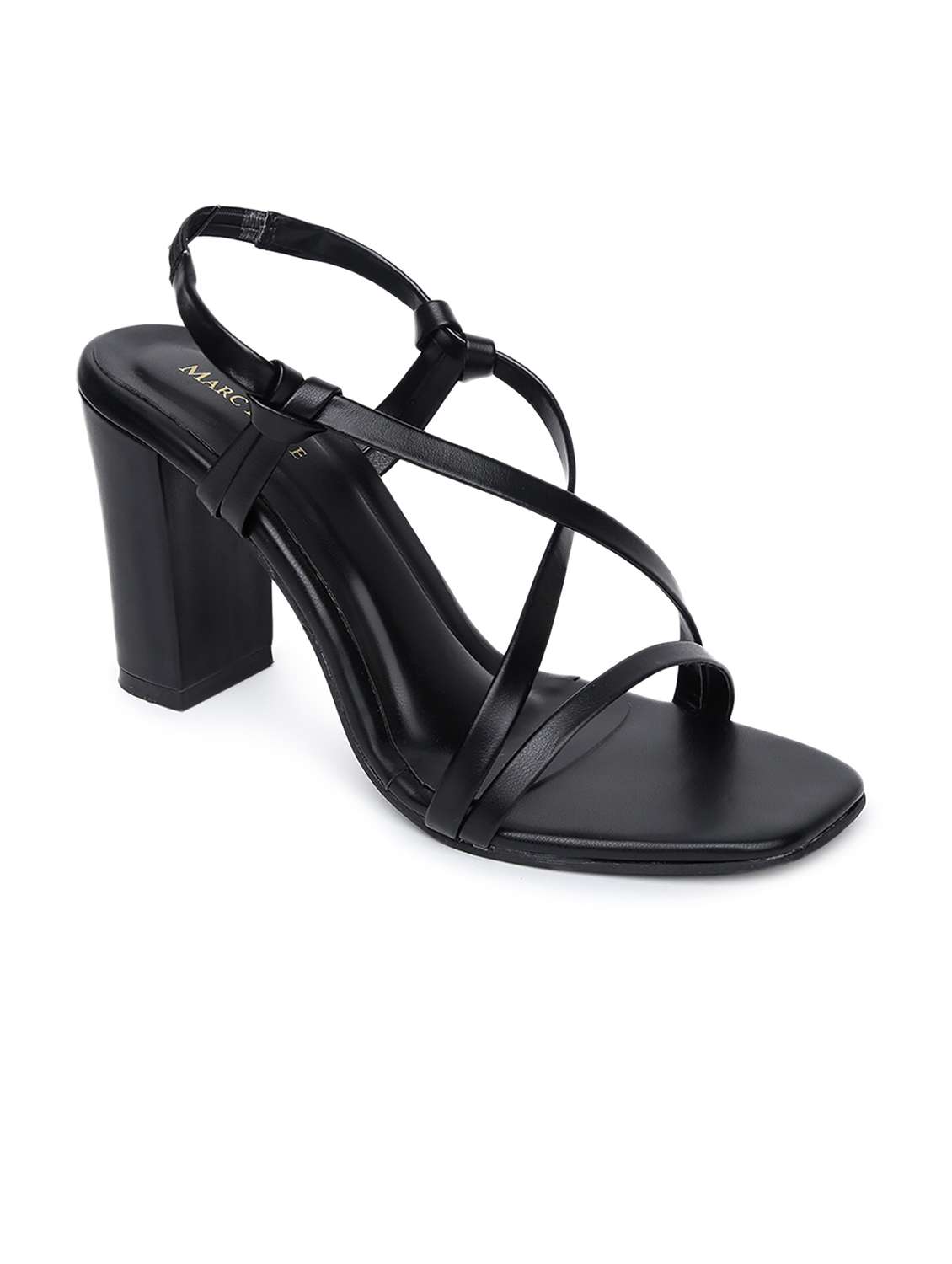 black synthetic back strap sandals - 19163739 -  Zoom Image - 0
