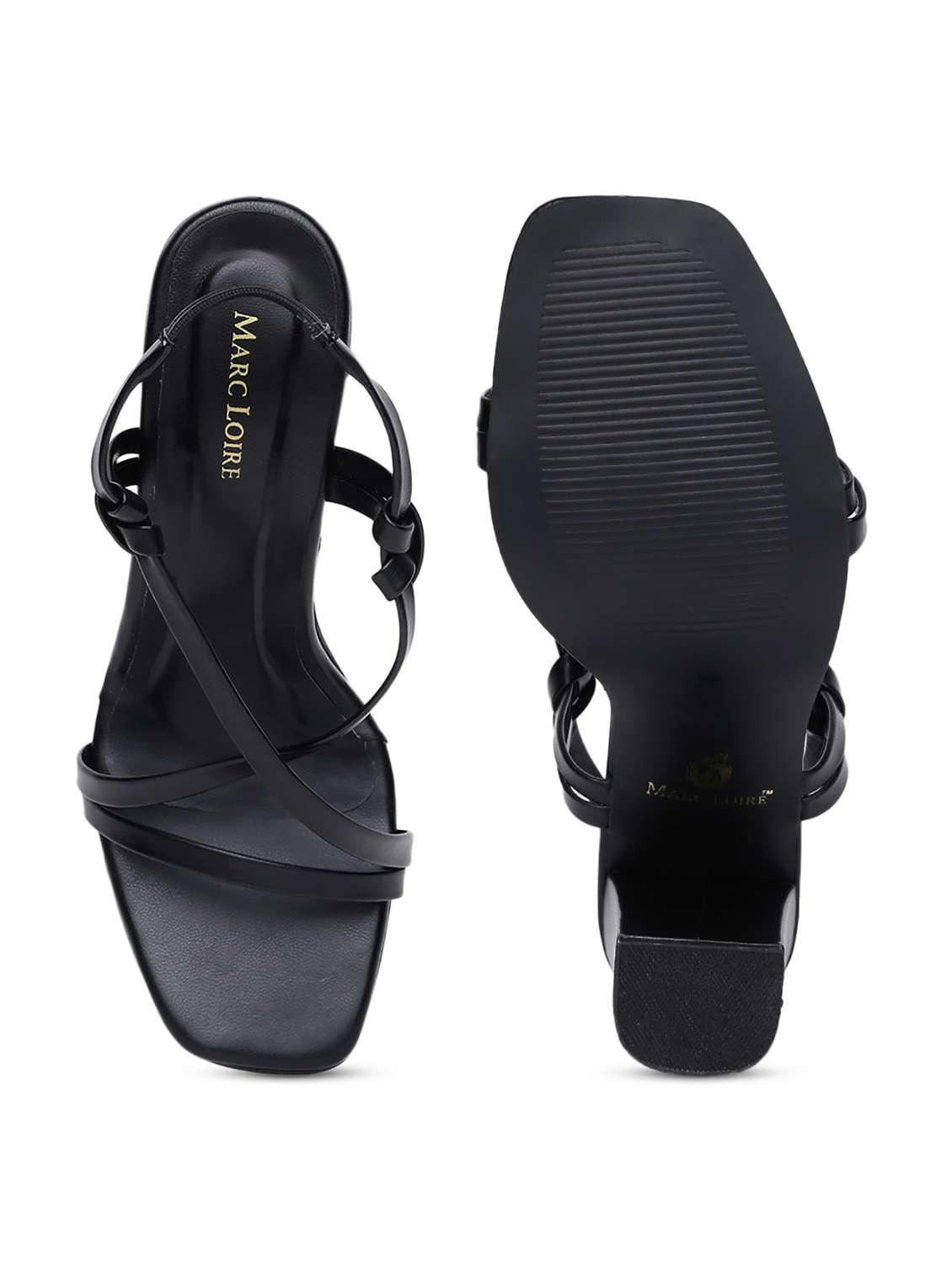 black synthetic back strap sandals - 19163739 - Standard Image - 5