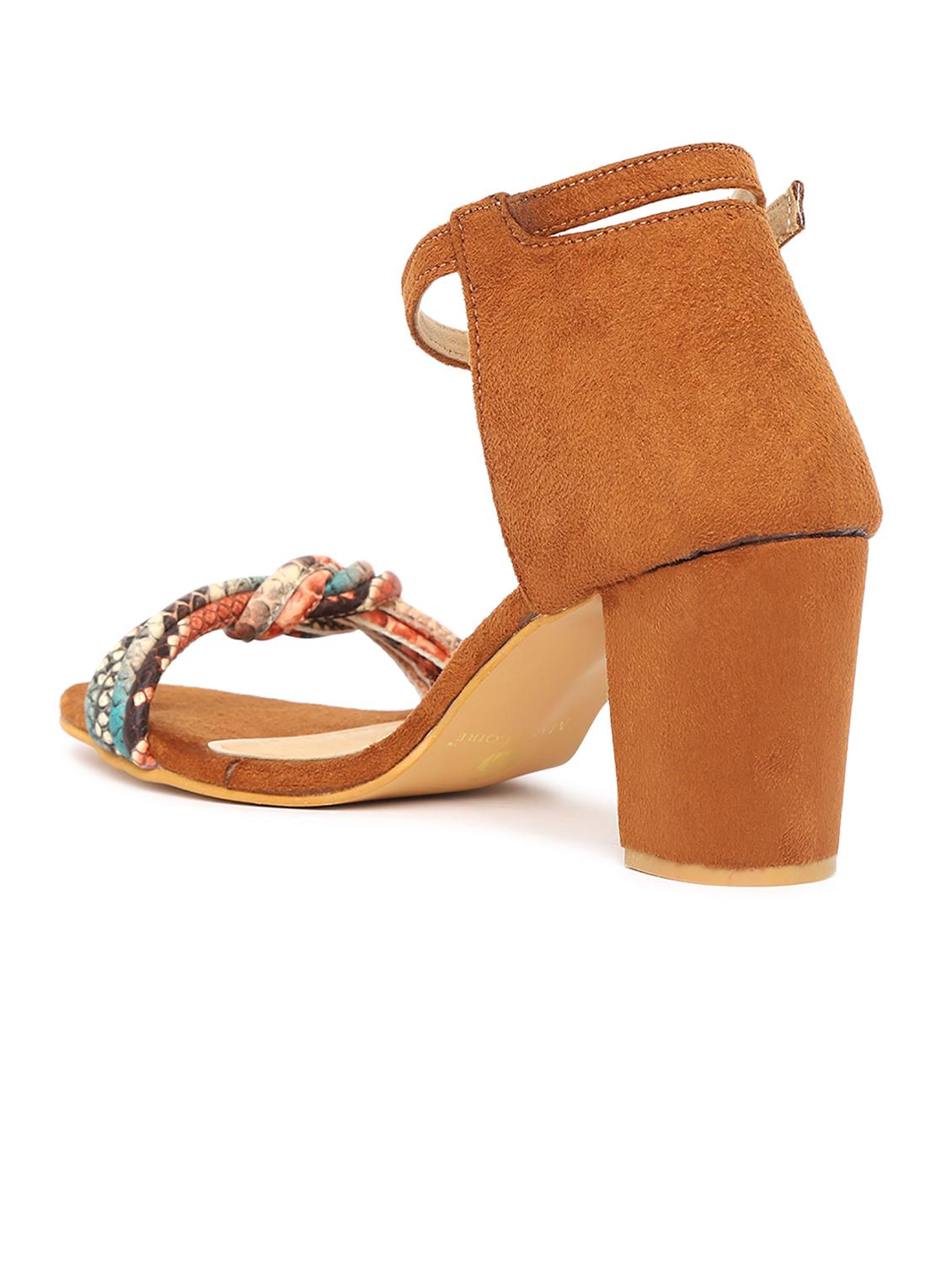 tan synthetic back strap sandals - 19163767 - Standard Image - 3
