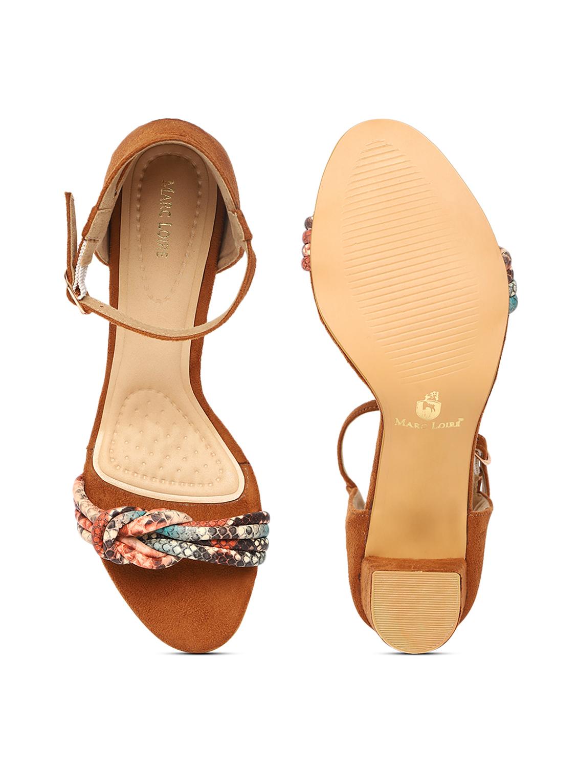 tan synthetic back strap sandals - 19163767 - Standard Image - 5