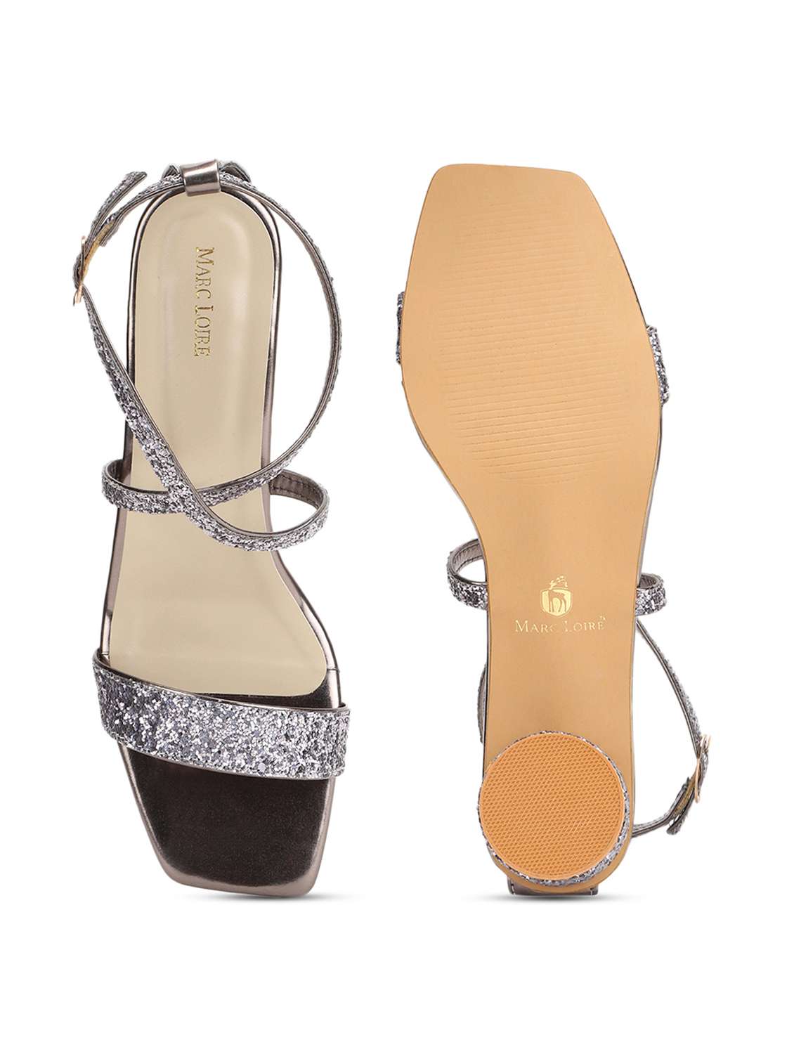 grey synthetic back strap sandals - 19163837 -  Standard Image - 5