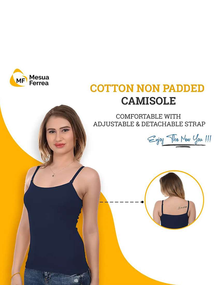navy blue solid camisole - 19163901 -  Standard Image - 3