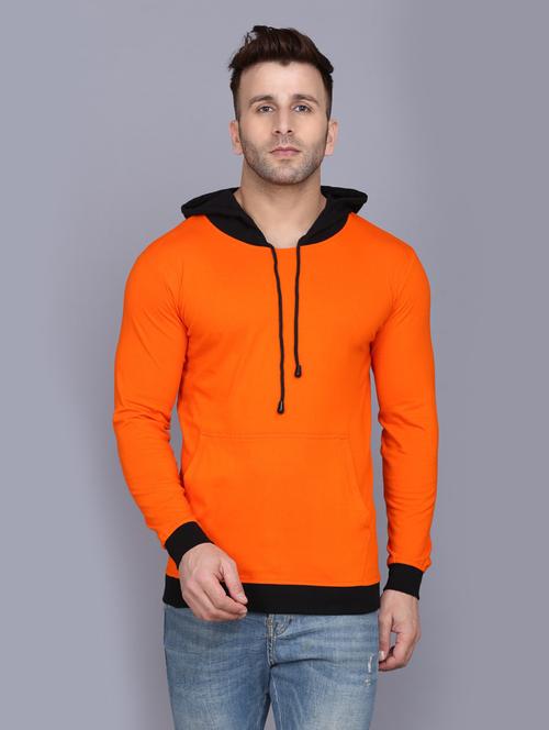 hood neck solid hooded t-shirt - 19163980 -  Standard Image - 0
