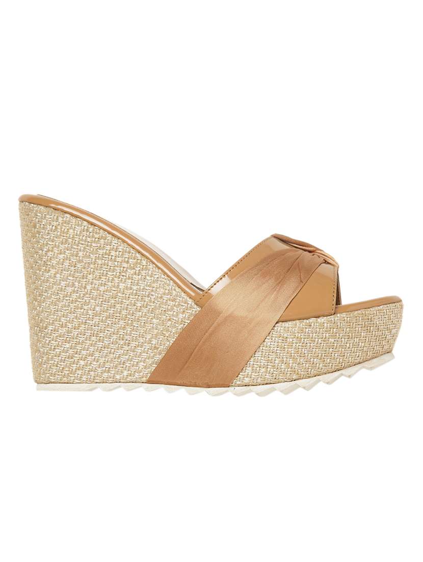 beige slip on wedges