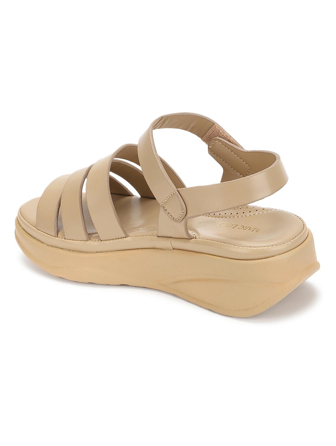 women beige ankle strap wedge - 19164347 - Standard Image - 3