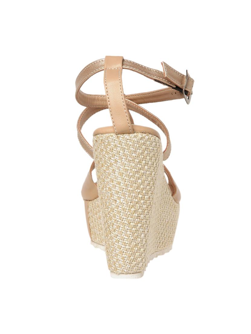 women beige ankle strap wedge - 19164350 - Standard Image - 3