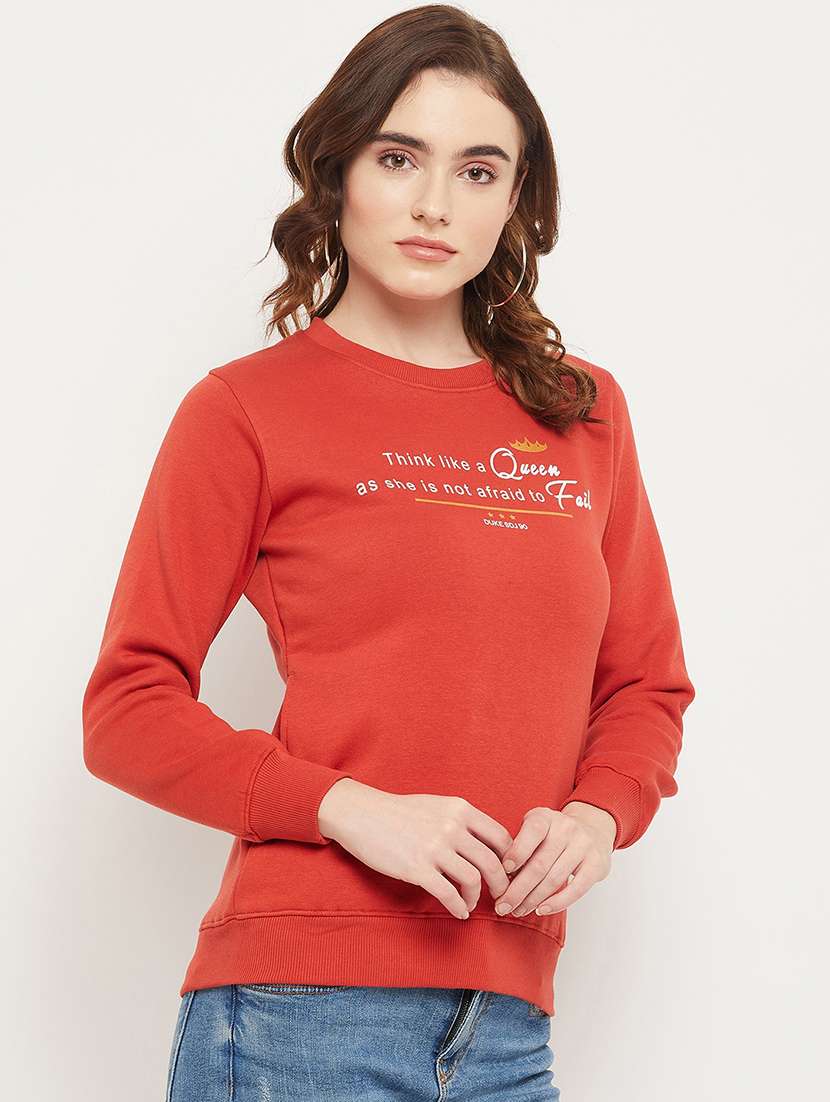 printed cotton blend regular sweatshirt