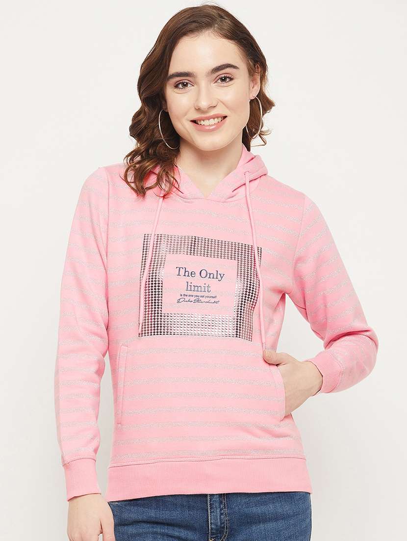 printed cotton blend regular sweatshirt