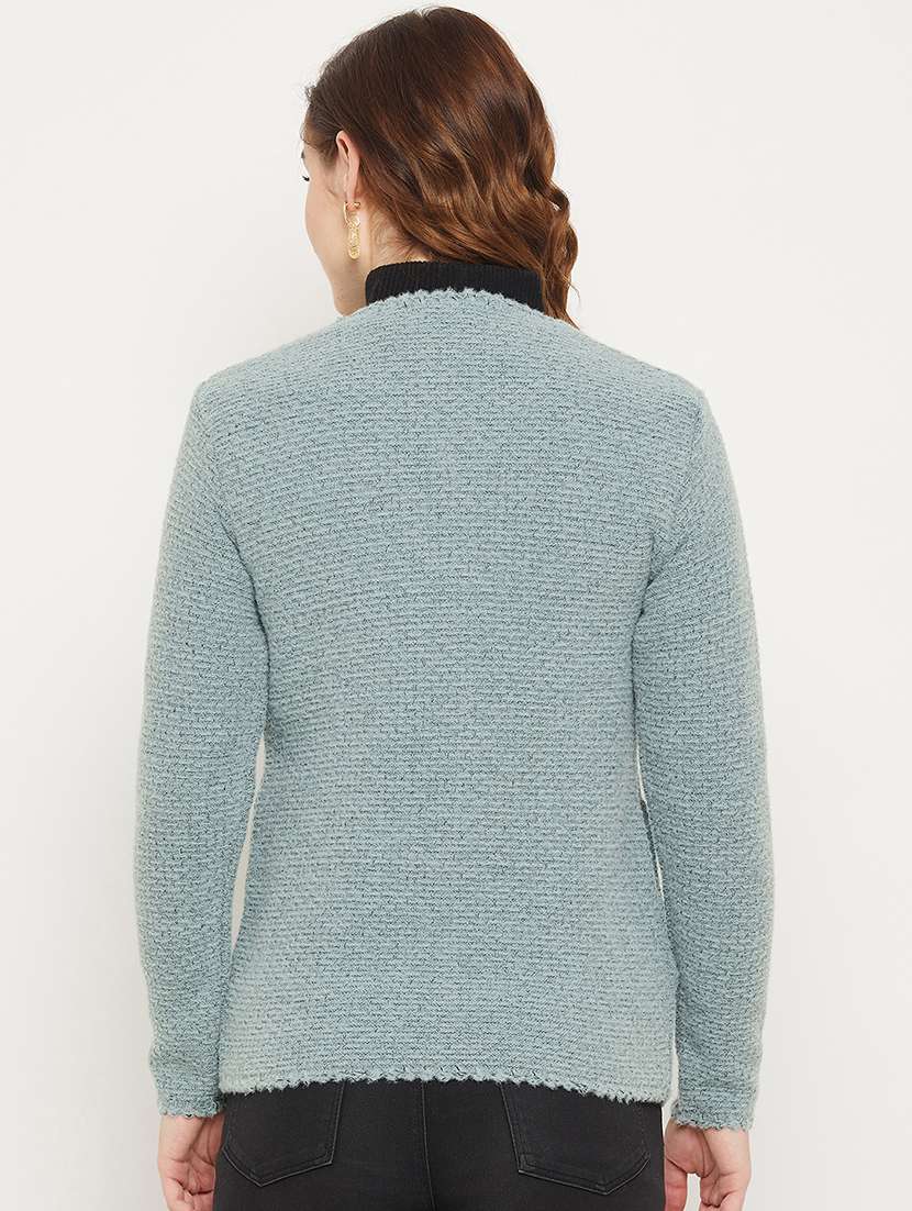 self design acrylic polyamide cardigan - 19164507 -  Standard Image - 3