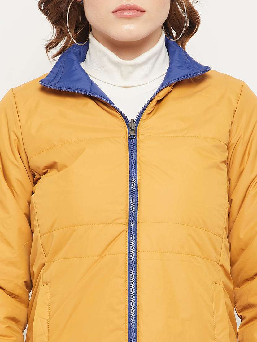 women solid long sleeve reversible quilted jacket - 19164531 - Standard Image - 5
