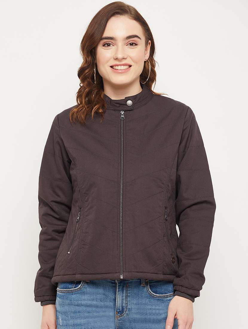 solids bomber/biker jacket - 19164537 -  Zoom Image - 0