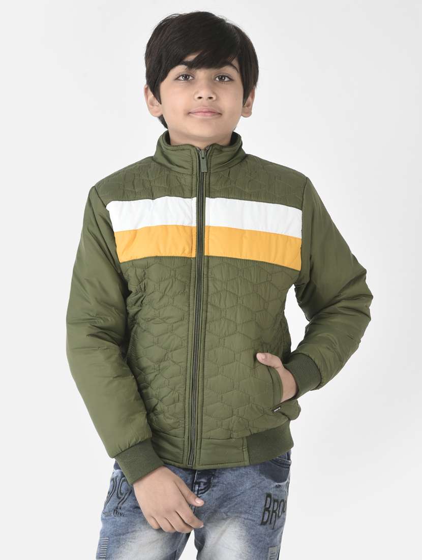 multi colour block printed regular jacket