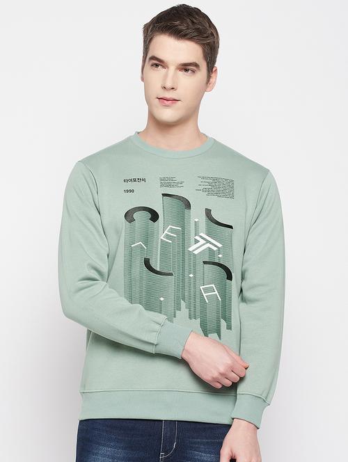 cotton blend front print sweatshirt - 19164728 - Standard Image - 0