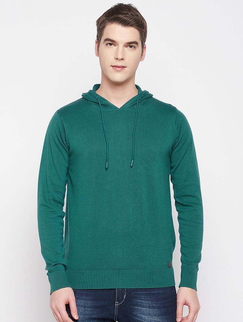 hood neck solid pullover