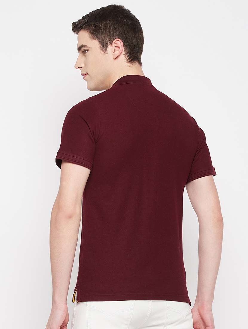maroon cotton t-shirt - 19165158 -  Standard Image - 3