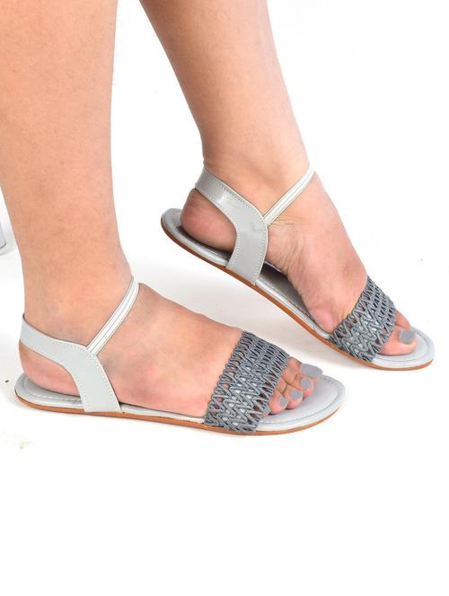 grey slip on flat sandal - 19165858 -  Standard Image - 0