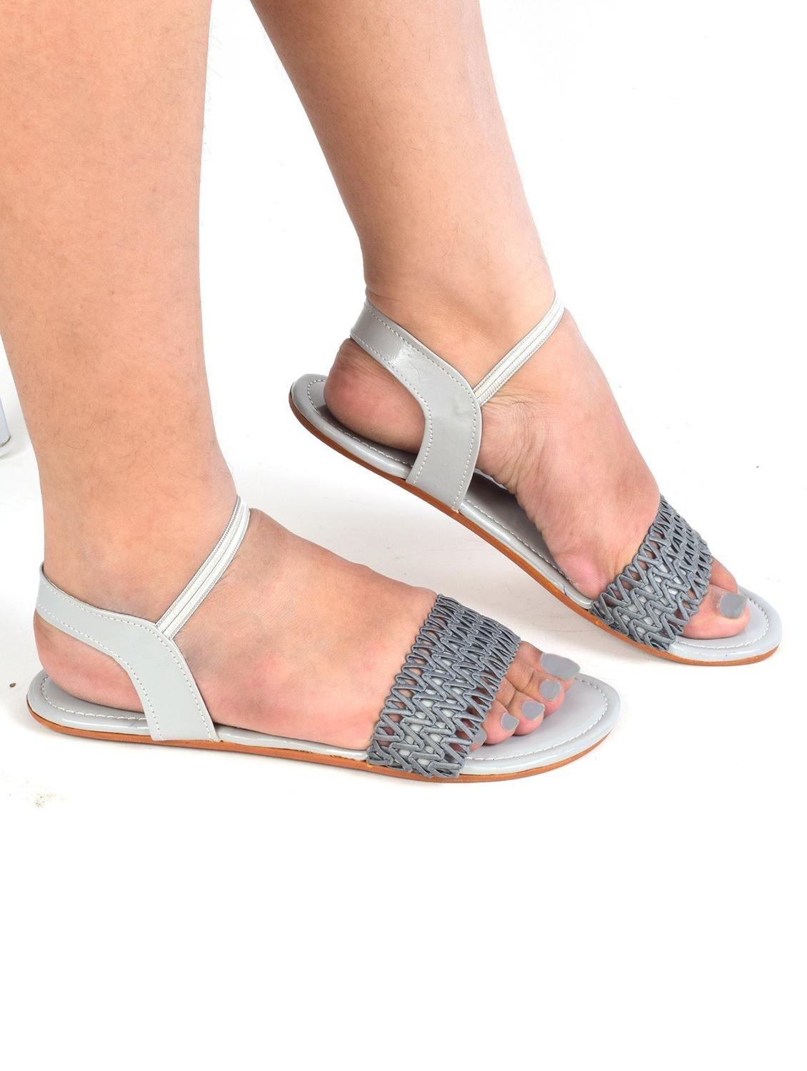 grey slip on flat sandal - 19165858 -  Zoom Image - 0