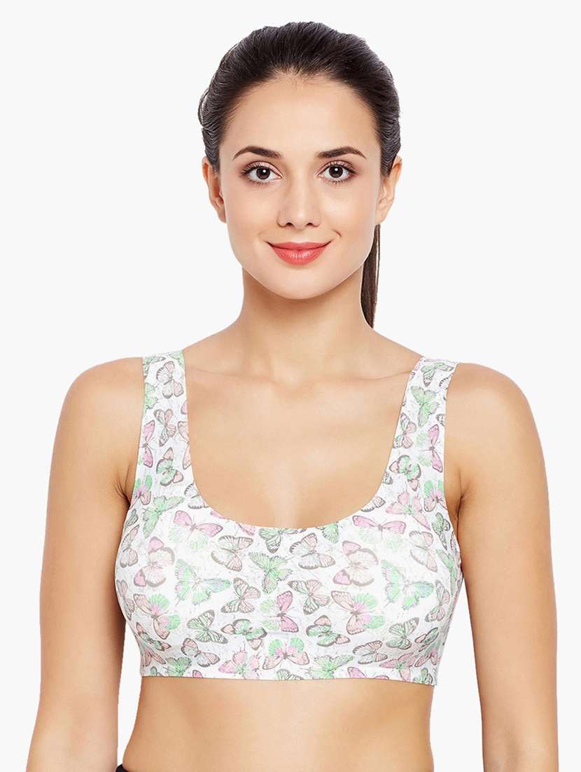 white cotton blend others bra - 19166394 - Zoom Image - 0