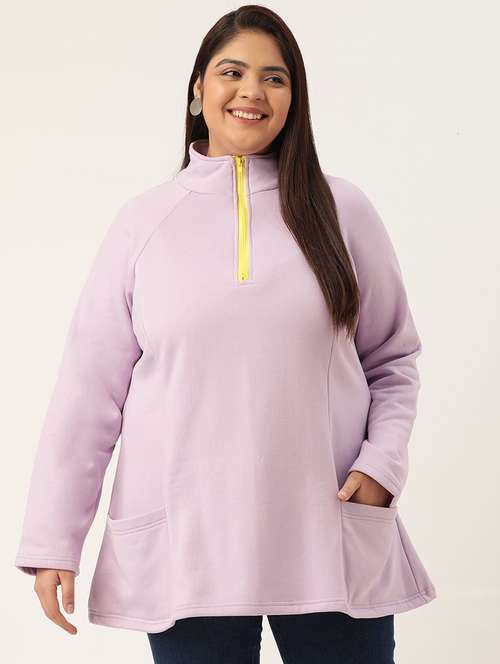 stand collar solid sweatshirt  - 19166870 -  Standard Image - 0
