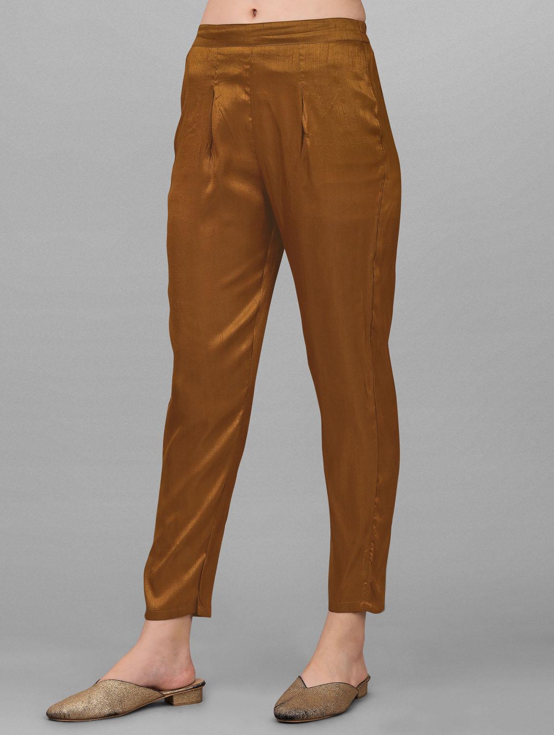brown silk kurta pant set - 19166965 - Standard Image - 3