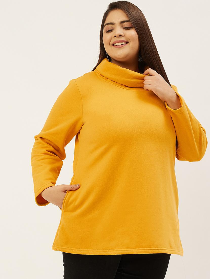 yellow cotton blend plus sweatshirt - 19167560 - Zoom Image - 0
